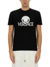 Versace Man T-shirt Black Size L Cotton In Black