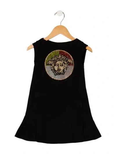 Pre-owned Versace Babies' Jeweled Sleeveless Top In Black