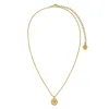 Versace Logo Plaque Chain Necklace In Gold
