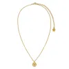 Versace Logo Plaque Chain Necklace In Gold