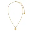 Versace Logo Plaque Chain Necklace In Gold