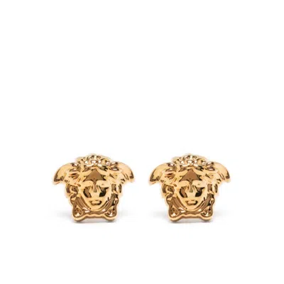 Versace Medusa-head Stud Earrings In Grey