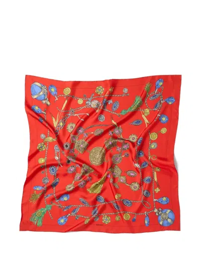Versace Jewellery-print Scarf In Red