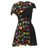 Versace Jim Dine Heart Print Safety Pin Dress In Black