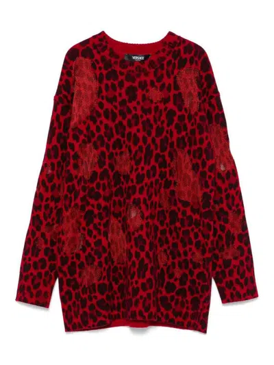 VERSACE SUÉTER CUELLO REDONDO - ROJO