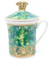 Versace Jungle Animalier Ceramic Mug In Blue