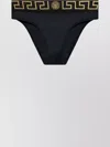 Versace Stretch Cotton Briefs With Logoed Elastic Band In Black