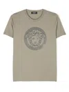 Versace Khaki Green T-shirt Unisex In Beige