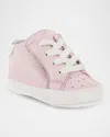Versace Kid's Lambskin Leather Sneakers, Baby/toddler