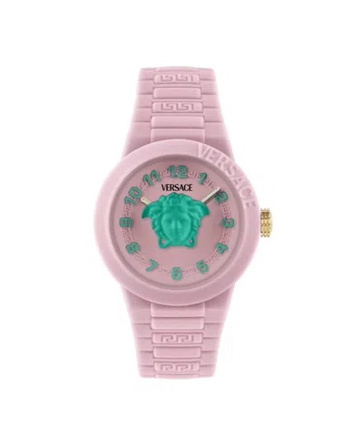Versace Kid's V-pop Pink Silicone Strap Watch 34mm In Orange