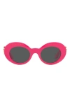 Versace Kids' 45mm Small Oval Sunglasses In Fuchsia/dark Grey