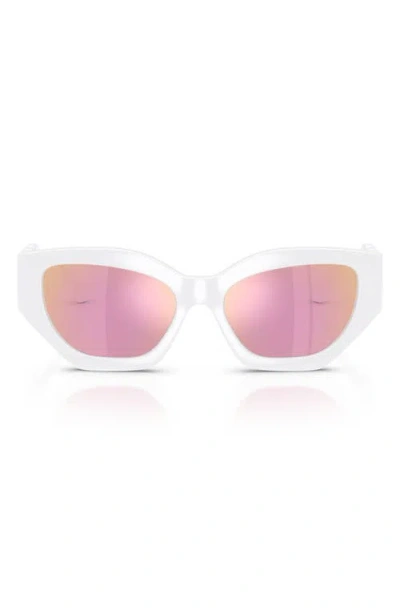 Versace Kids' 48mm Irregular Sunglasses In White