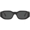 Versace Kids' 48mm Small Rectangle Sunglasses In Black/dark Grey