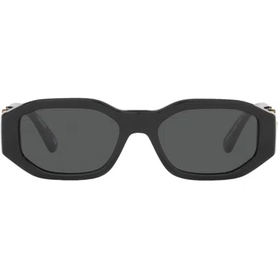 Versace Kids' 48mm Small Rectangle Sunglasses In Black/dark Grey