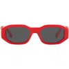 Versace Kids' 48mm Small Rectangle Sunglasses In Red/dark Grey