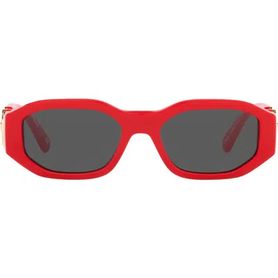 Versace Kids' 48mm Small Rectangle Sunglasses In Red/dark Grey