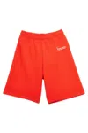 Versace 90s Vintage Logo Bermuda Shorts In Red