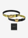Versace Kids Barocco Reversible Belt M ( 6 - 8 Yrs ) Black In Black