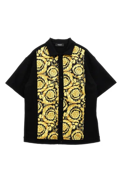 Versace Kids 'barocco' Shirt In Black