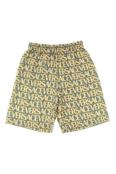 Versace Kids Bermuda ' Allover' Capsule La Vacanza In Blue