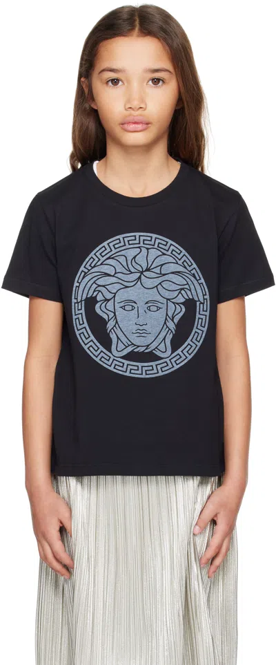 Versace Kids Black Printed Cotton-jersey T-shirt