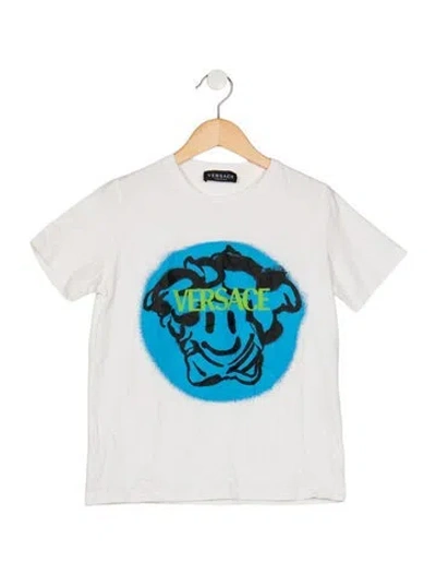 Pre-owned Versace Kids Boys' Solid Short Sleeve T-shirt In White