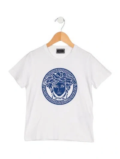 Pre-owned Versace Kids' Boys' Solid Short Sleeve T-shirt In White