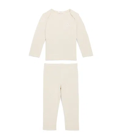 Versace Kids Cotton Jacquard Pyjama Set In Gray