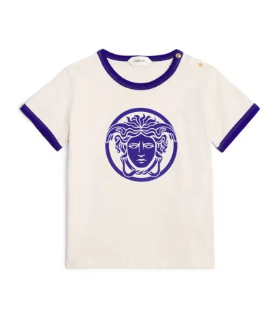 Versace Kids Cotton Medusa Print T-shirt In White