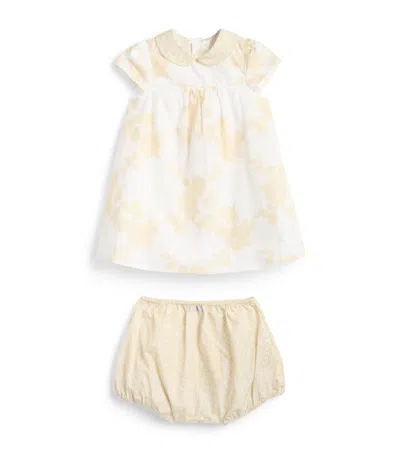 Versace Kids Cotton Poplin Floral Dress In Multi