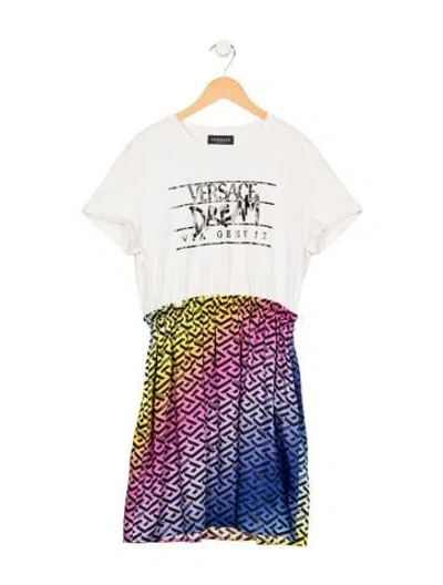 Pre-owned Versace Kids Dress In White