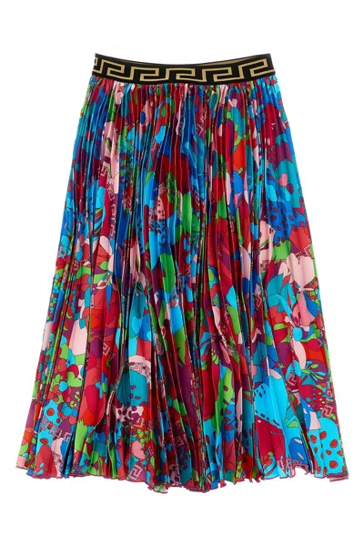 Versace Kids Floral Skirt In Multi