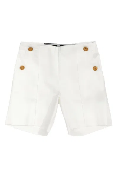 Versace Kids Gabardine Shorts In White