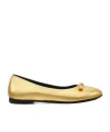 Versace Round Toe Ballet Shoes In Gold