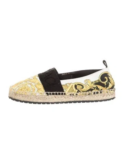 Pre-owned Versace Kids Girls' Espadrille Flats In Yellow