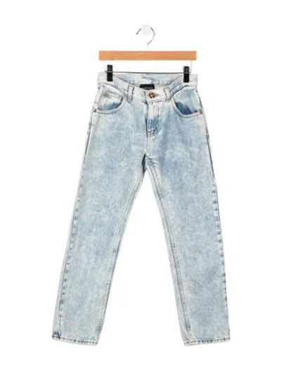 Pre-owned Versace Kids Girls Straight Legs Jeans In Blue
