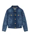 Versace Kids Lasered Denim Blouson In Blue