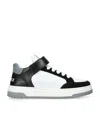 Versace Logo Leather Sneakers In White