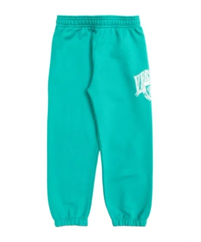 Versace Kids Logo Detailed Elasticated Waistband Sweatpants In Blue