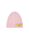 Versace Kids Logo Patch Beanie In Pink