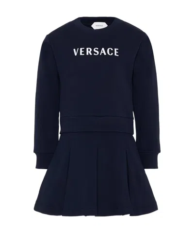 Versace Long-sleeve Dress In Blue