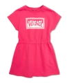 Versace Kids Logo Printed Dress In Pink