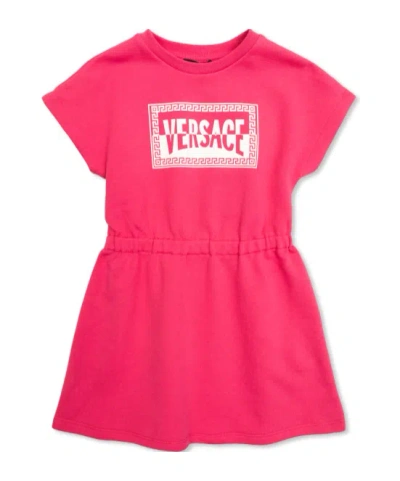 VERSACE VERSACE KIDS LOGO PRINTED DRESS