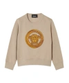 Versace Kids Logo Printed Sweatshirt In Brown