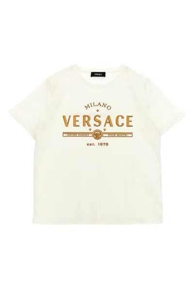Versace Kids Logo T-shirt In White