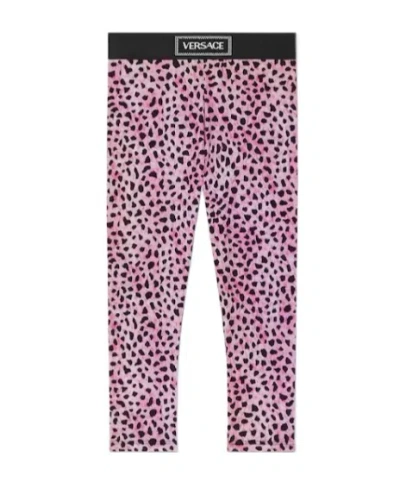 Versace Kids Logo Waist Patterned Pants In Multi