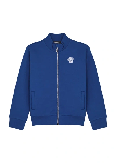 Versace Kids Medusa-embroidered Cotton Sweatshirt (4-6 Years) In Blue