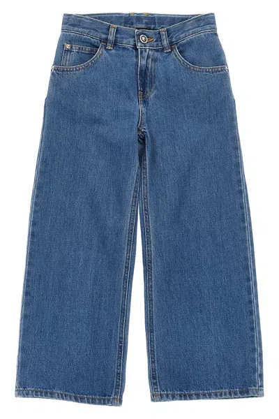 Versace Cotton Denim Jeans In Blue
