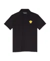 Versace Kids Medusa Logo Embroidered Short-sleeved Polo Shirt In Black