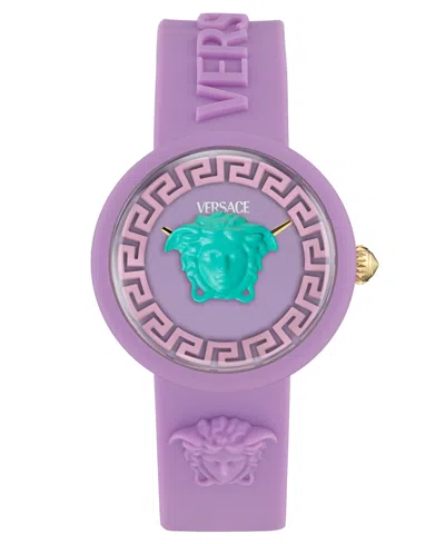 Versace Kids Medusa Pop Purple Silicone Strap Watch, 32mm
